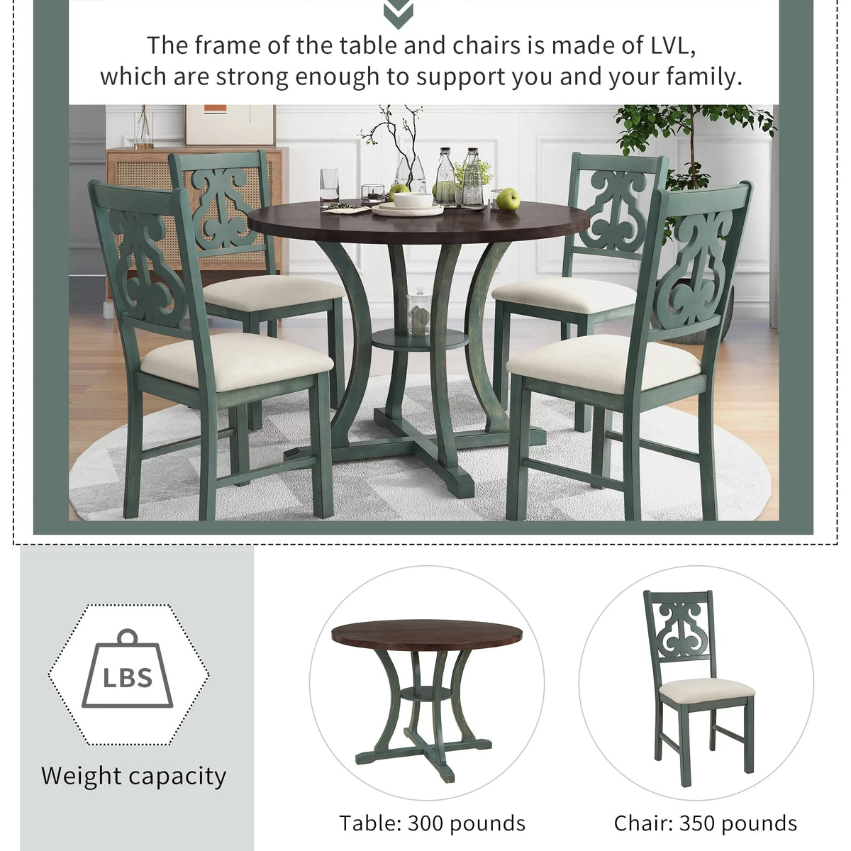 5-Piece Round Dining Table Set M25836