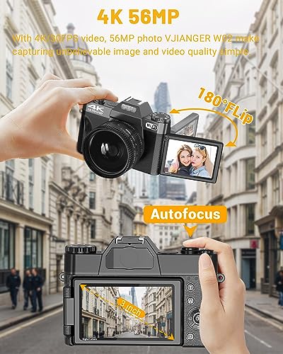 4K 56MP Digital Camera with WiFi Flip Screen B728155