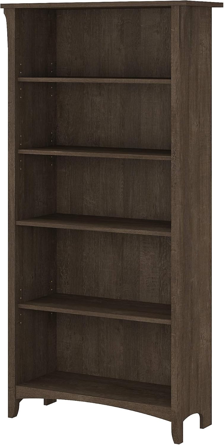 5 Shelf Bookcase in Vintage Black U9872