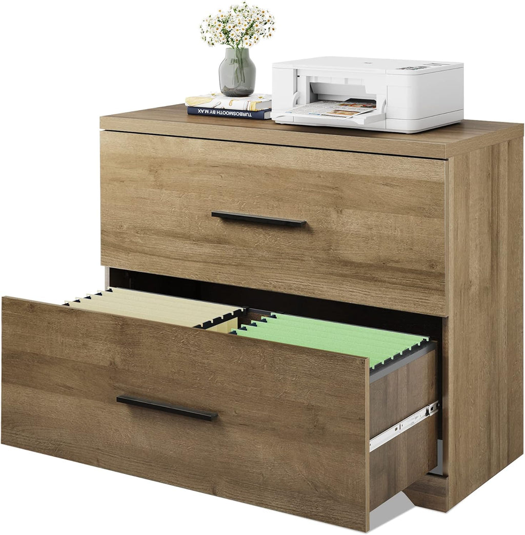 2 Drawer Wood Lateral File Cabinet with Anti-tilt Mechanism X49133
