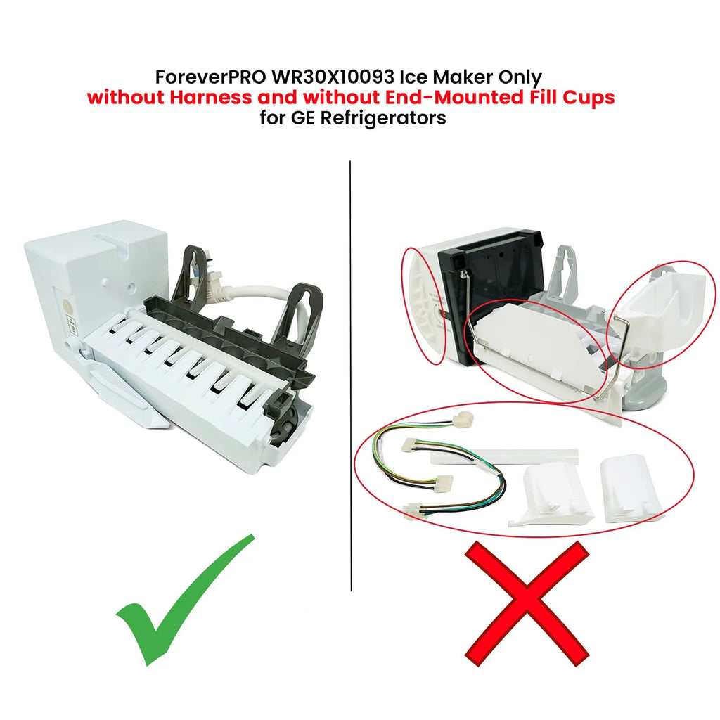 Ice Maker Without Harness and End-Mounted Fill Cups C111