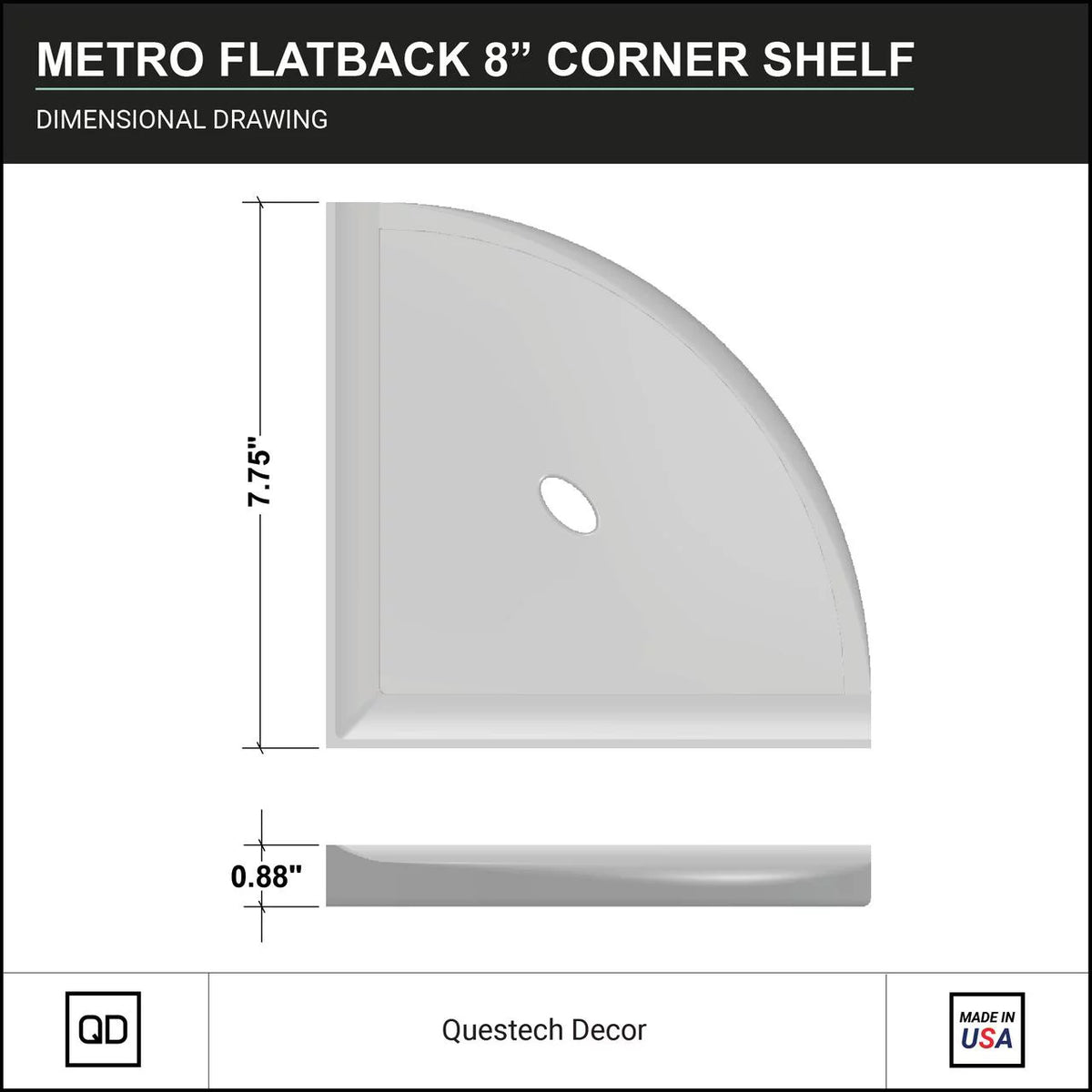 8 inch Oil Rubbed Bronze Shower Shelf Q18262