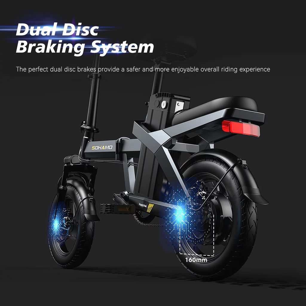 400W Folding Electric Bike with 48V 12Ah Removable Battery G873