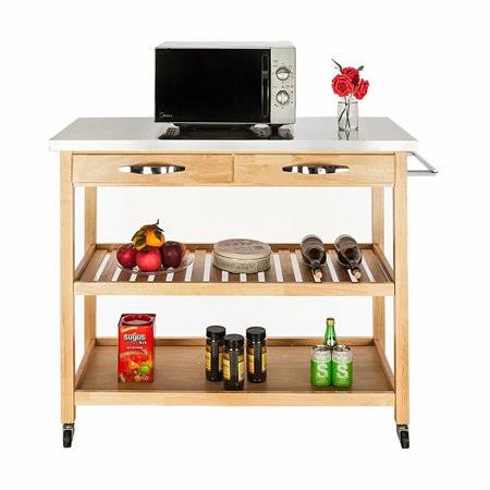 3-Tier Rolling Kitchen Island Cart with Drawer H905