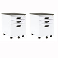 White 3 Drawer File Cabinet 2 Pack P4215