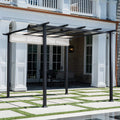 Aluminum and Steel Pergola with Adjustable Sling Canopy Z924581
