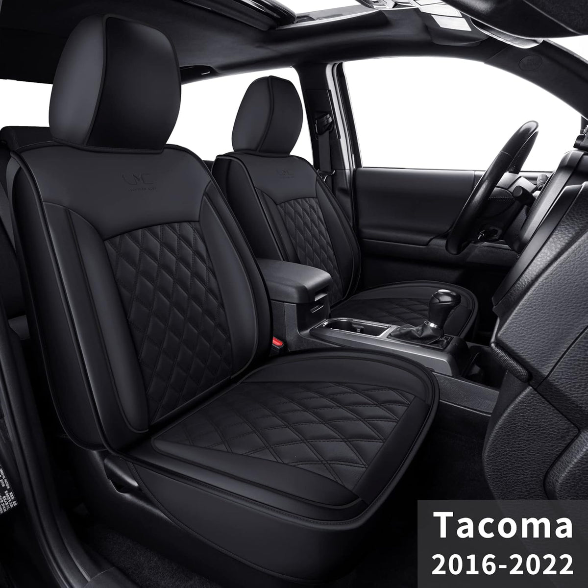 Black & Red Faux Leather Seat Covers E983