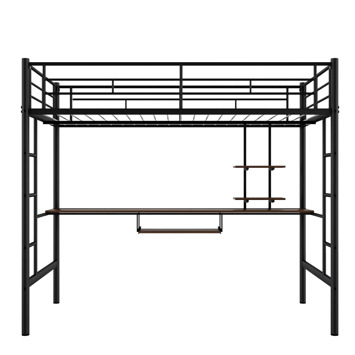 Full Bed with Keyboard Tray, 2 Shelves and Desk H59186