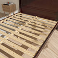 Queen Dark Brown Wood Platform Bed with Headboard O173