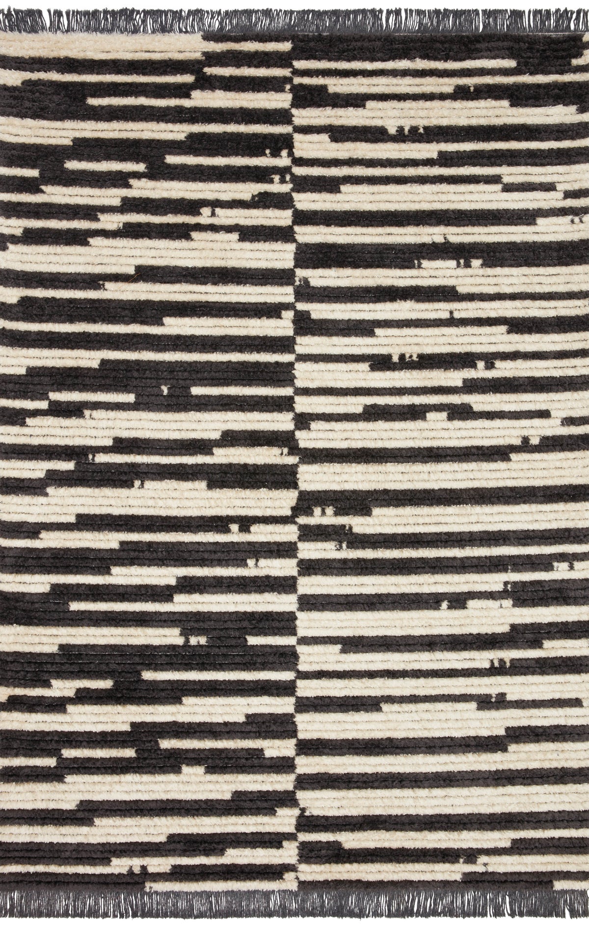 Cream Charcoal 5'2 x 7'6 Rug D34970