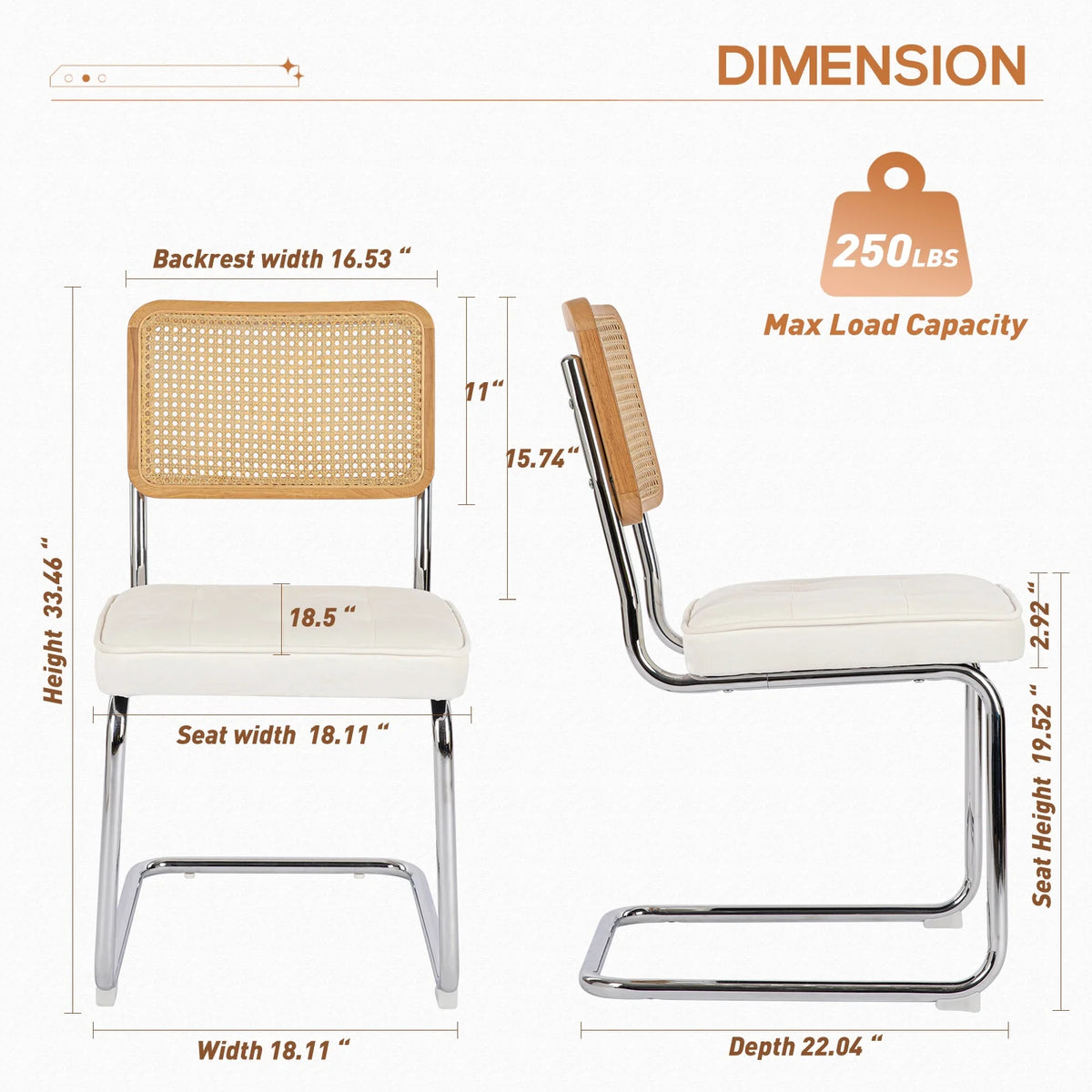 Beige Velvet Dining Chairs Set of 6 Q1453