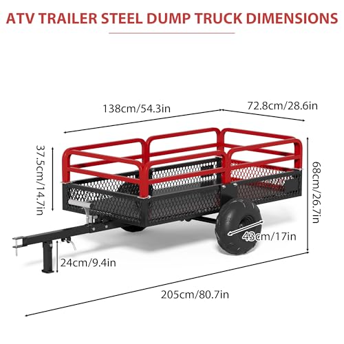 1500lbs Heavy Duty Steel Dump Cart with Wheels T784732