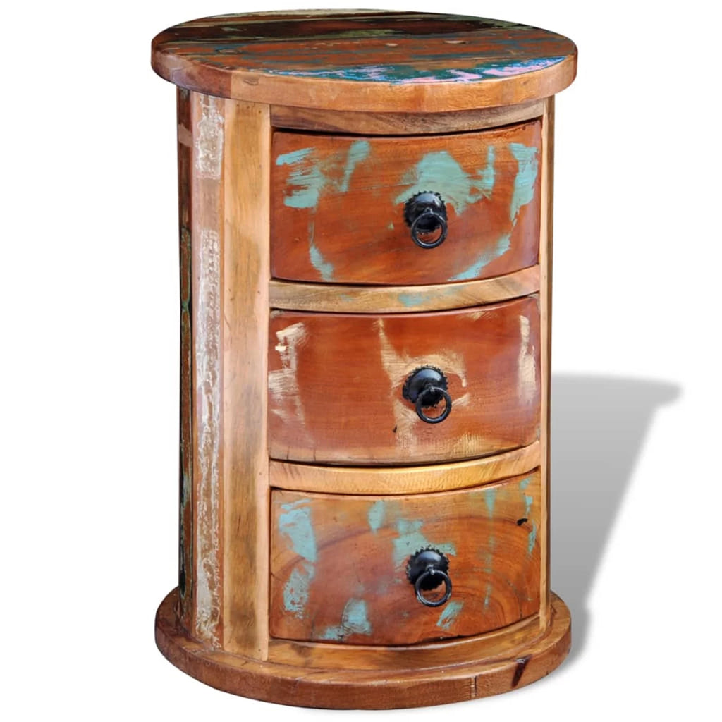 Reclaimed Solid Wood Cabinet with 3 Drawers J93572