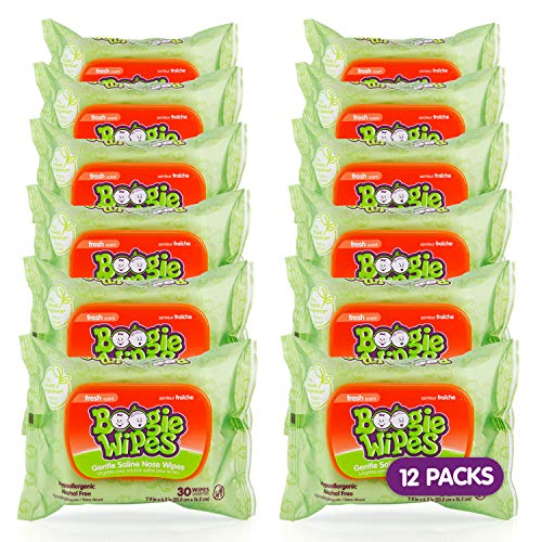 Saline Nose Wipes for Baby & Kids Unscented 30 Count Pack of 3 V179