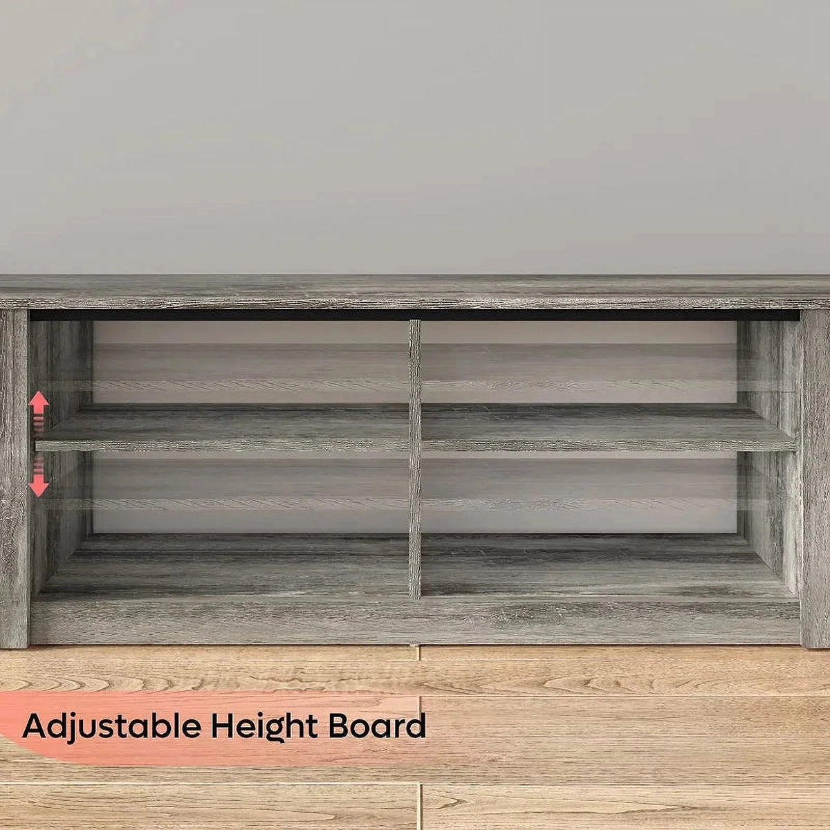 55 inch 3-Tier TV Stand with 8 Adjustable Storage Units Grey M850