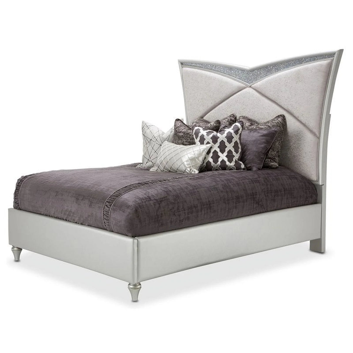 Eastern King Upholstered Bed in Dove Gray V306876