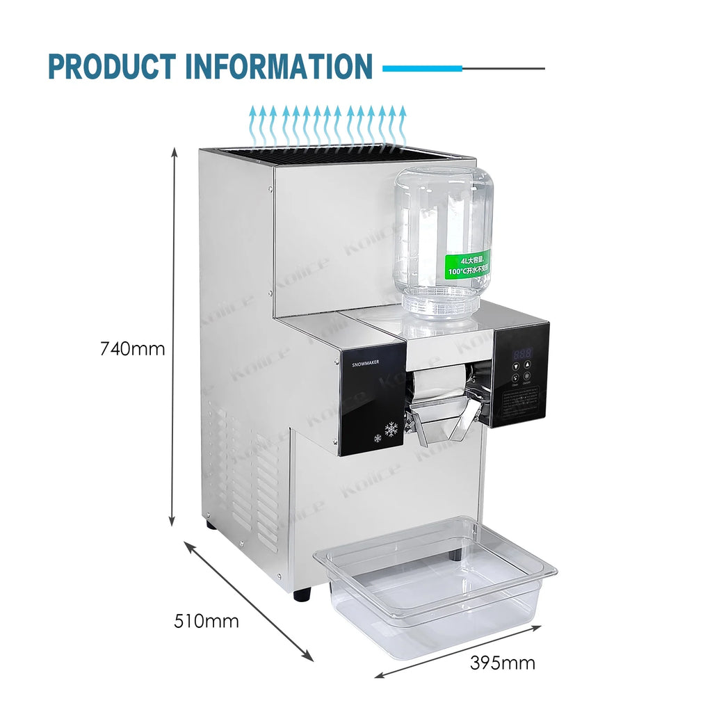 Commercial Automatic Shaved Ice Machine 200kgs/Day Air Cooling Y1865