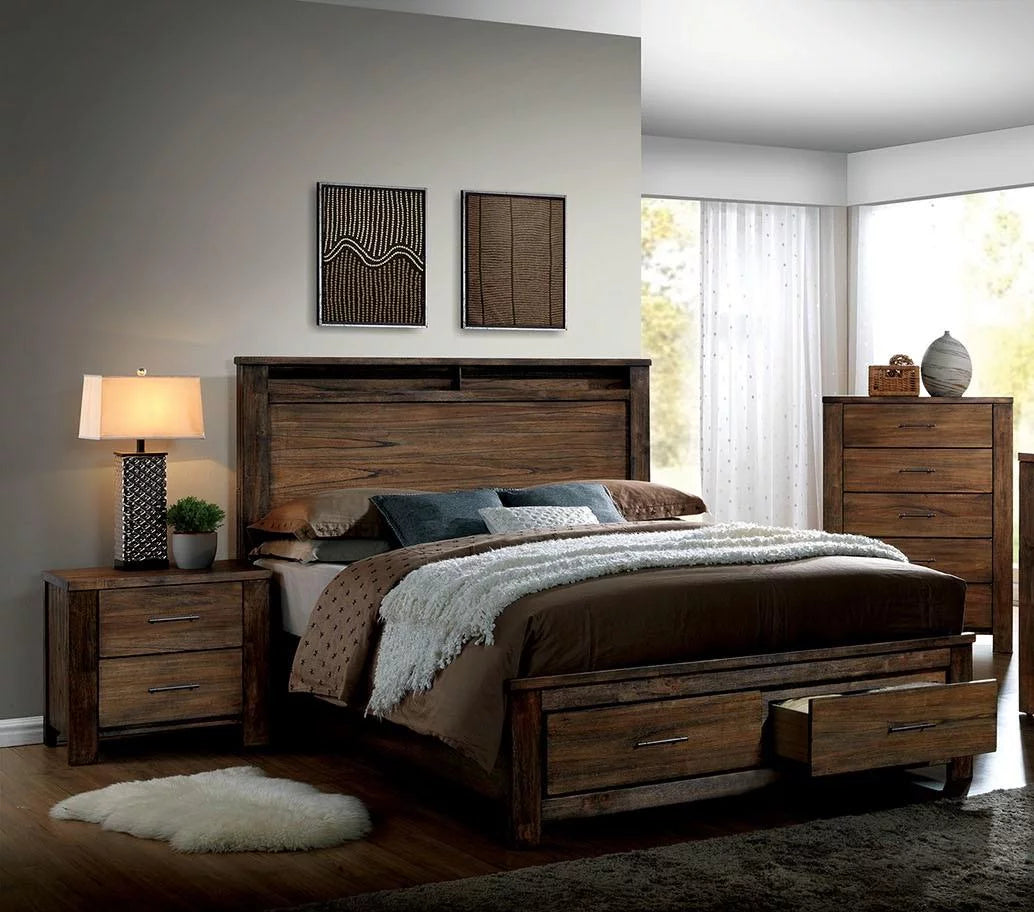 Solid Wood King Bedroom Set 3pcs C901960