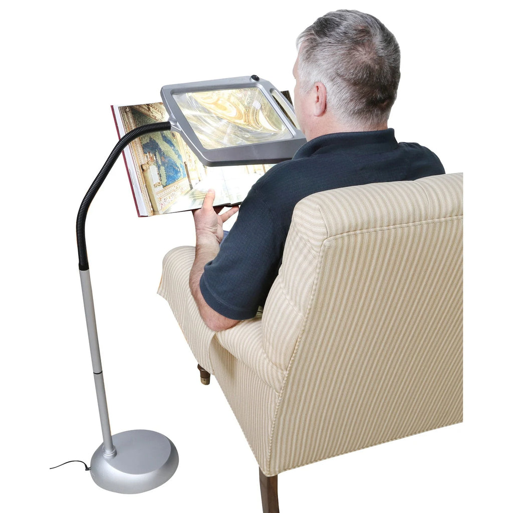 Bronze LED Illuminated Floor Magnifier Lamp B8568