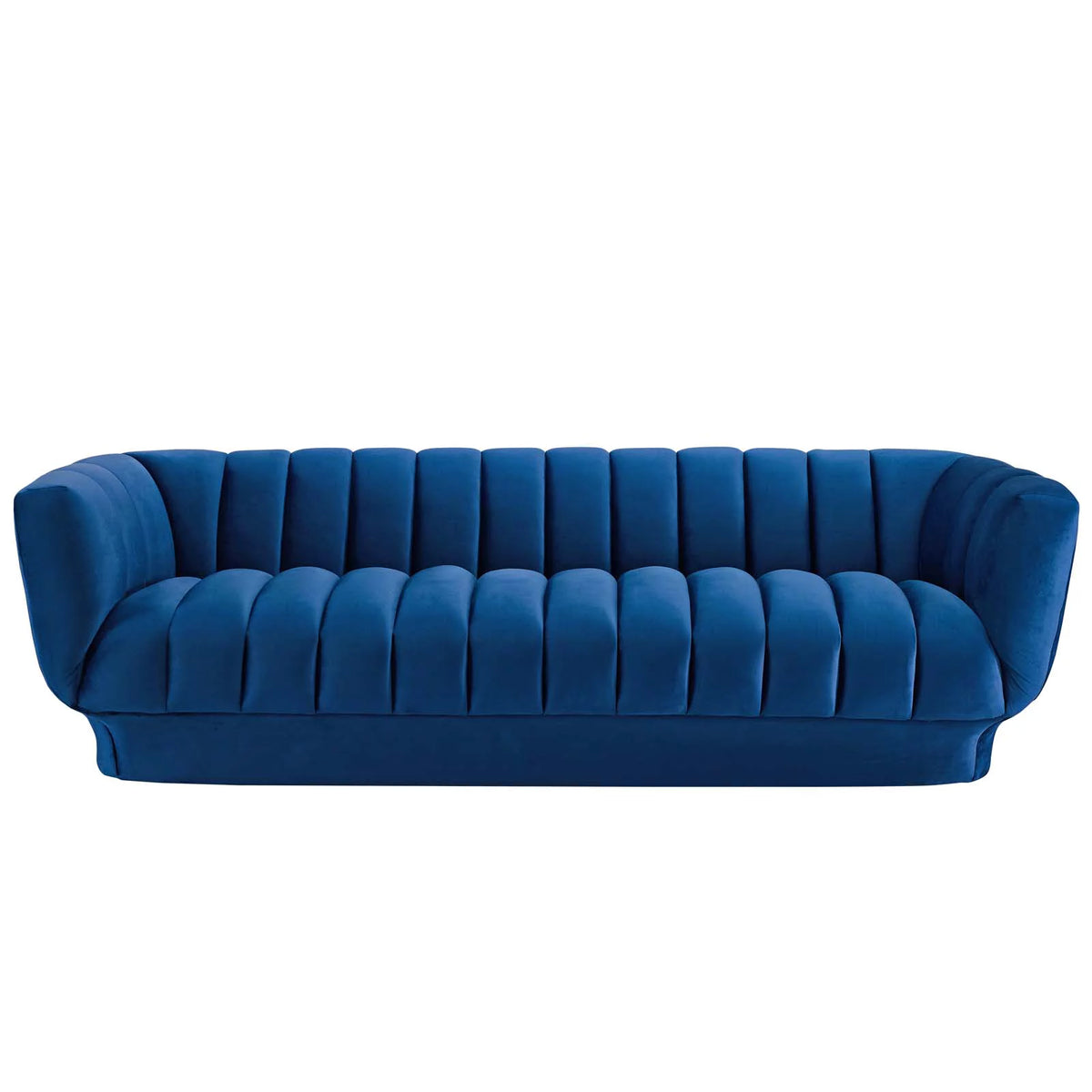 Navy Vertical Channel Tufted Velvet Sofa R65569
