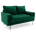 Green Velvet Upholstered Loveseat V49646