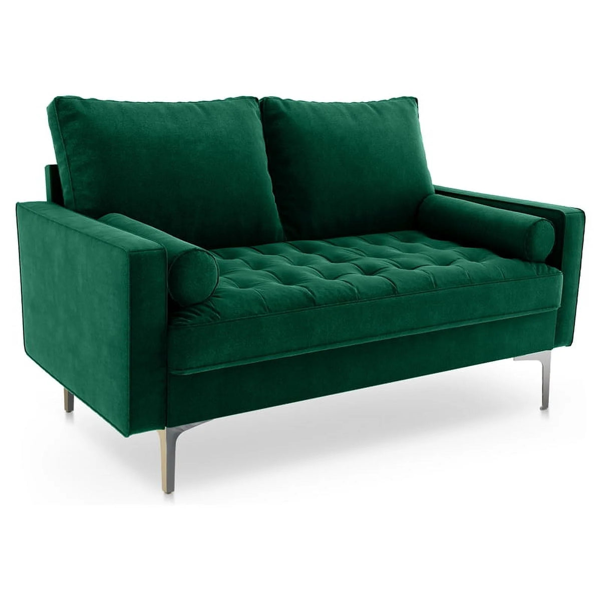 Green Velvet Upholstered Loveseat V49646