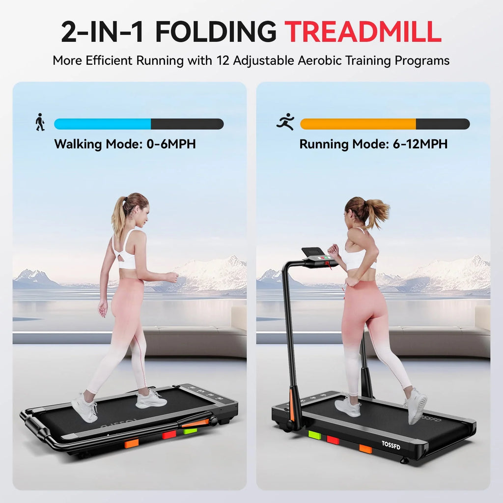 Black 2.5HP Folding Treadmill B514772