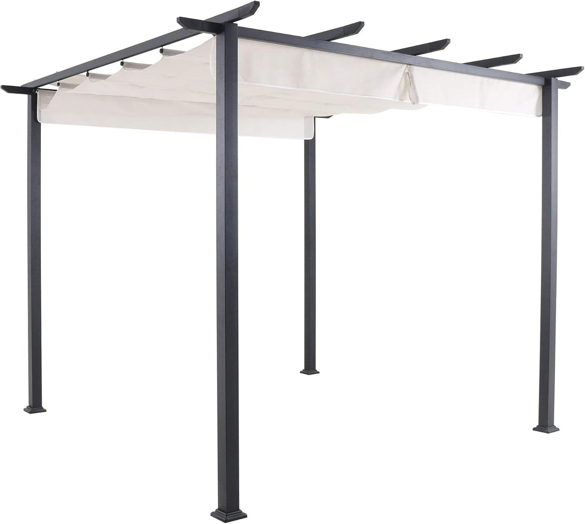Aluminum and Steel Pergola with Adjustable Sling Canopy Z924581