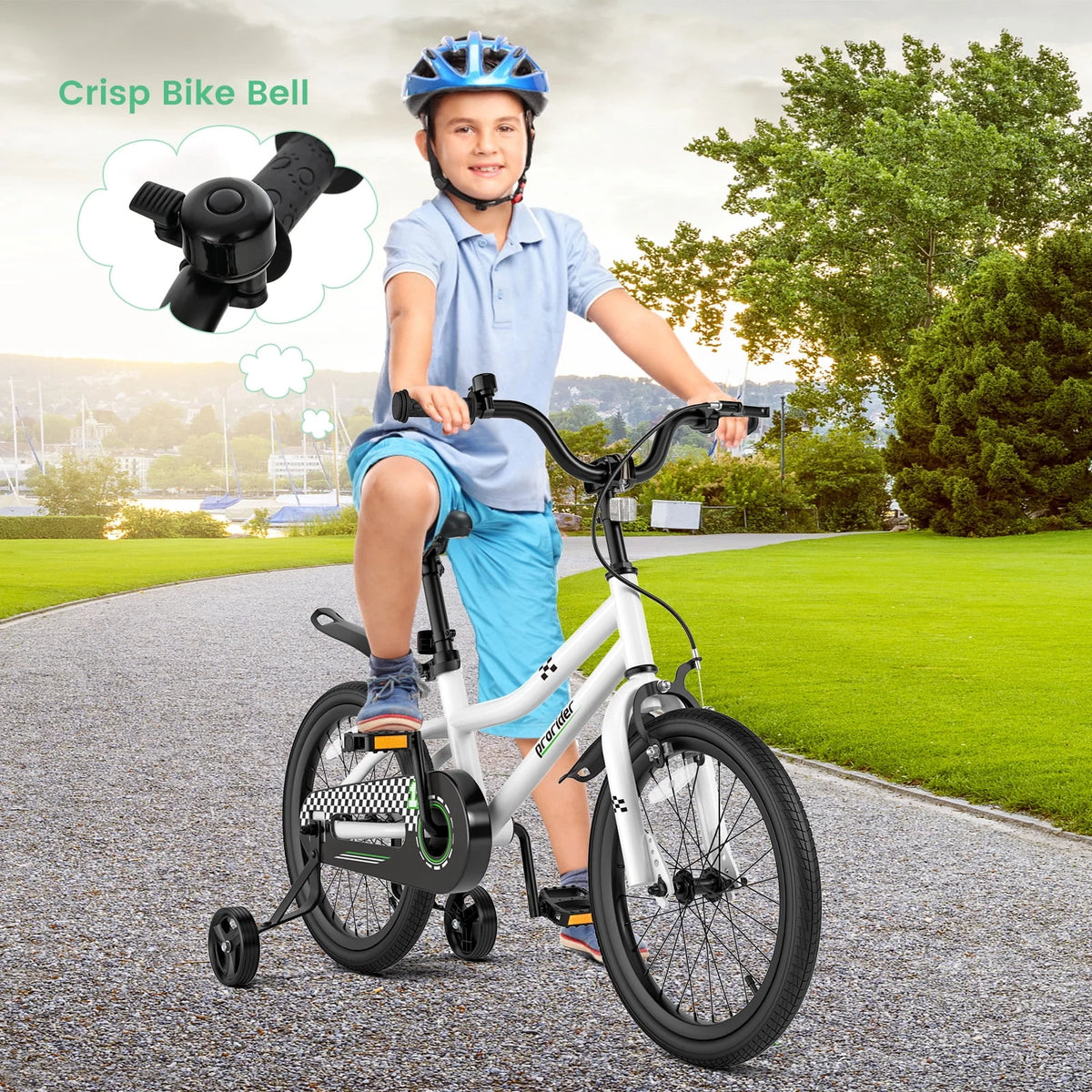 18'' Kid's Bike with Training Wheels & Basket D2661