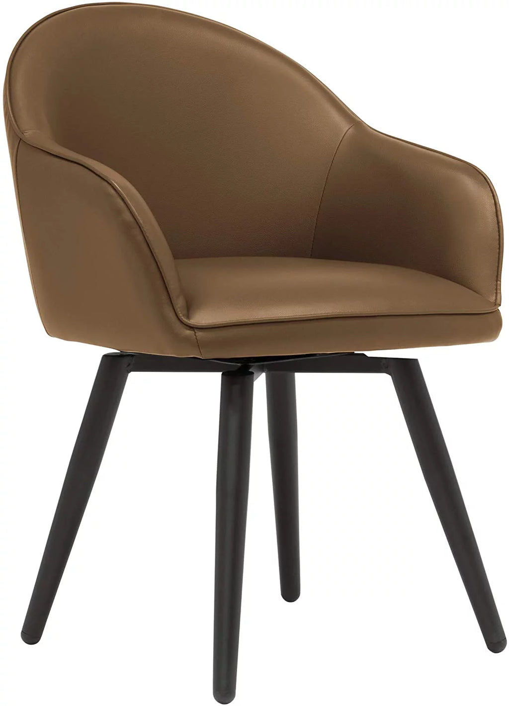 Caramel Brown Swivel Dining Office Chair with Arms V661