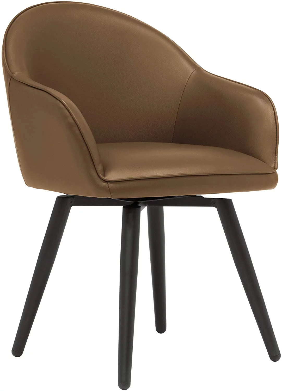 Caramel Brown Swivel Dining Office Chair with Arms V661