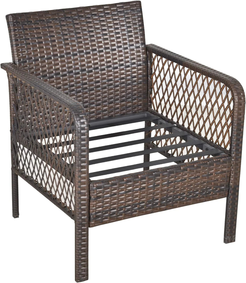 Cream White PE Wicker Patio Furniture Set M22176