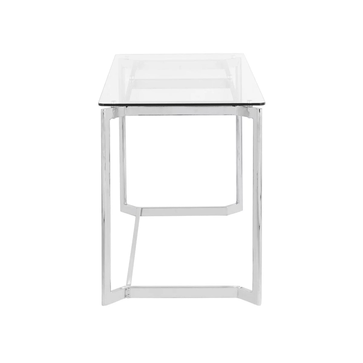 Modern Mirrored Chrome Clear Glass Office Desk X920