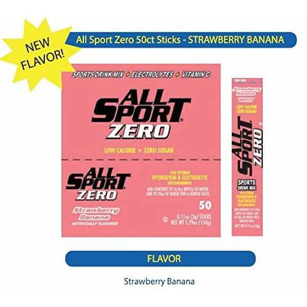 Zero Calorie Sugar Free Electrolyte Drink Mix Strawberry Banana 50 CT R66417