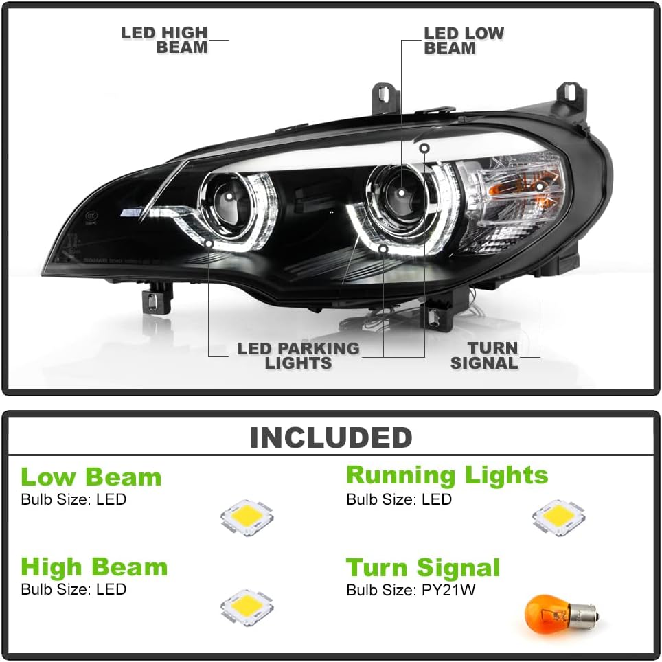 2007-2010 BMW X5 E70 LED Projector Headlights Y534