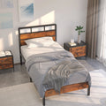 Twin Bed Frame with Headboard Metal Platform W348903