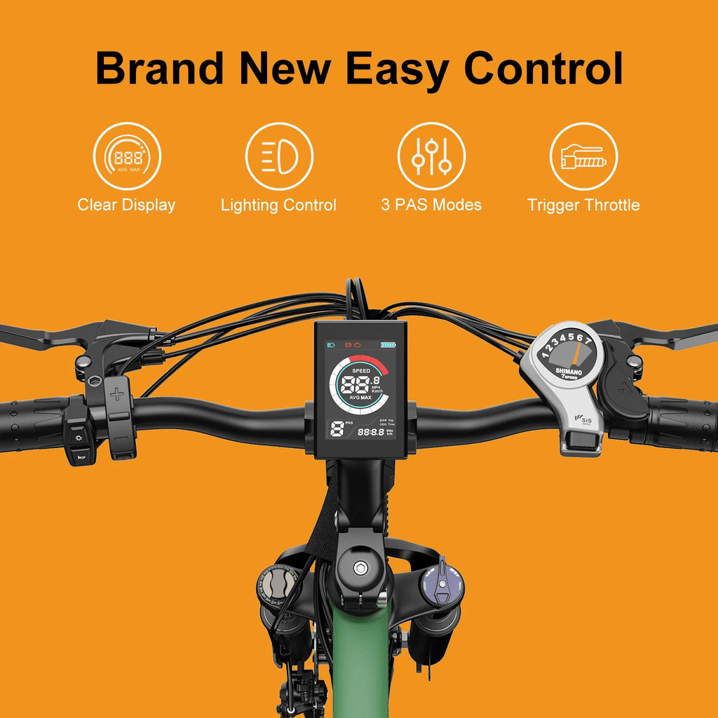 Electric Mountain Bike 26 Tires 350W 7 Speed Green P195