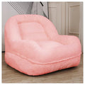 Pink Plush Bean Bag Chair with Armrests W956113