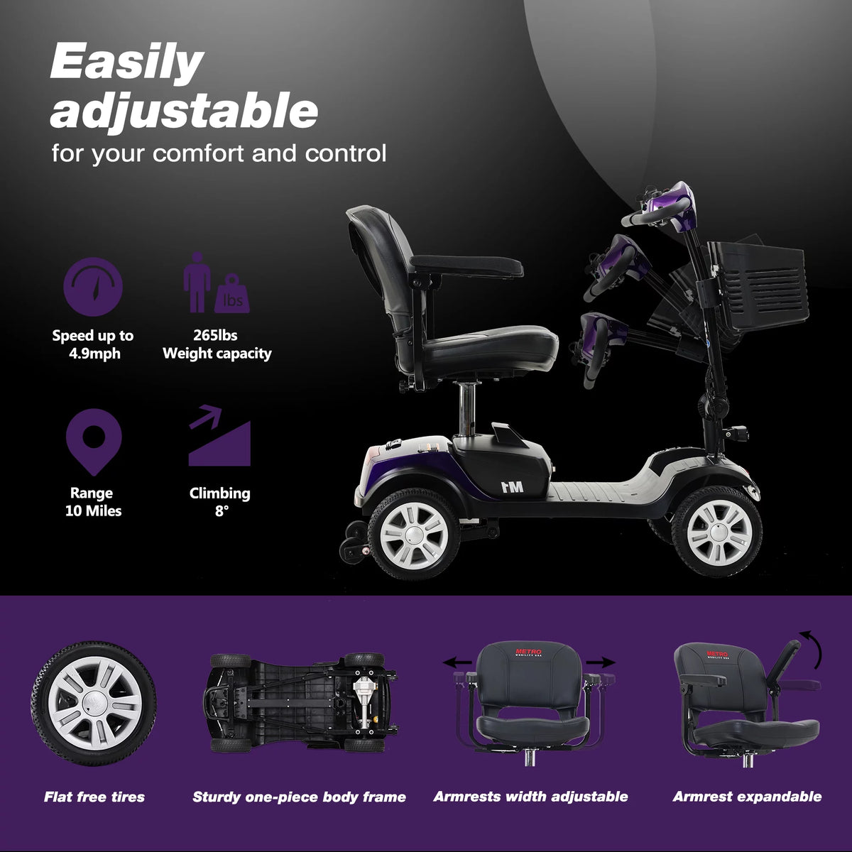 Heavy Duty Foldable Mobility Scooter I6446