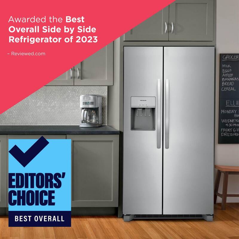 36 in. 25.6 cu. ft. Black Stainless Steel Side by Side Refrigerator F187192