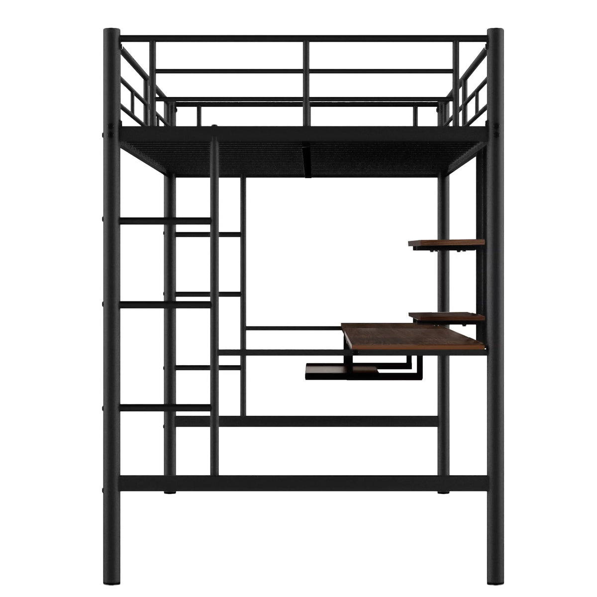 Full Bed with Keyboard Tray, 2 Shelves and Desk H59186