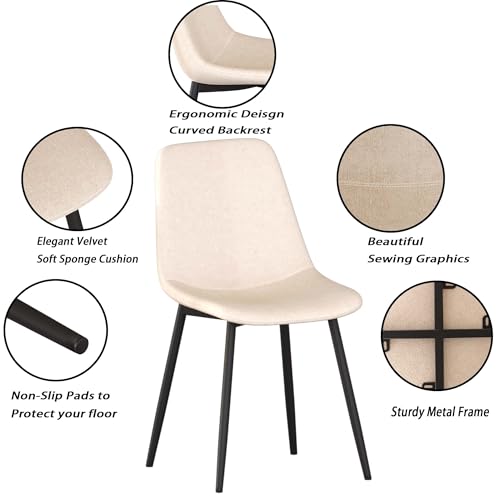 Dining Table and Chairs Set with 4 Fabric Chairs V532312
