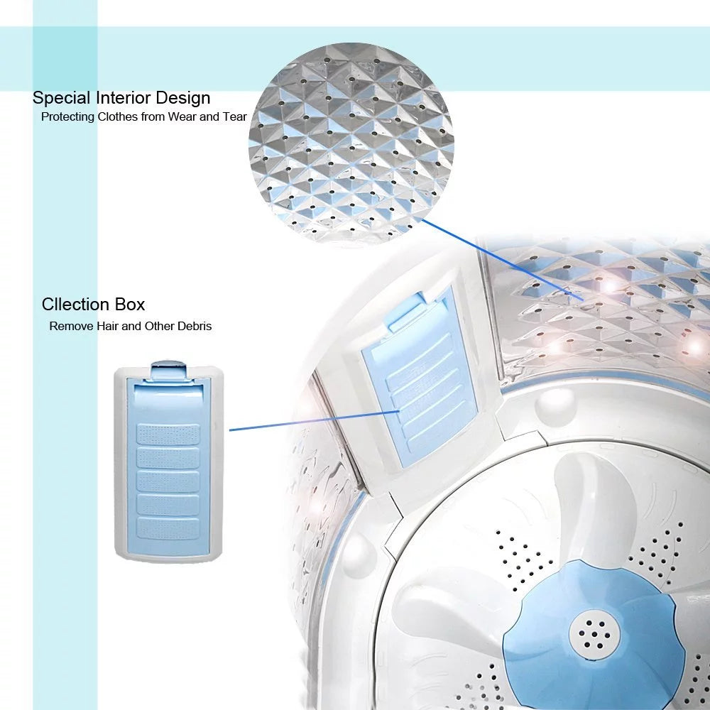 Fully Automatic 2-in-1 Washer & Dryer Machine 8 lbs. Capacity White R4872