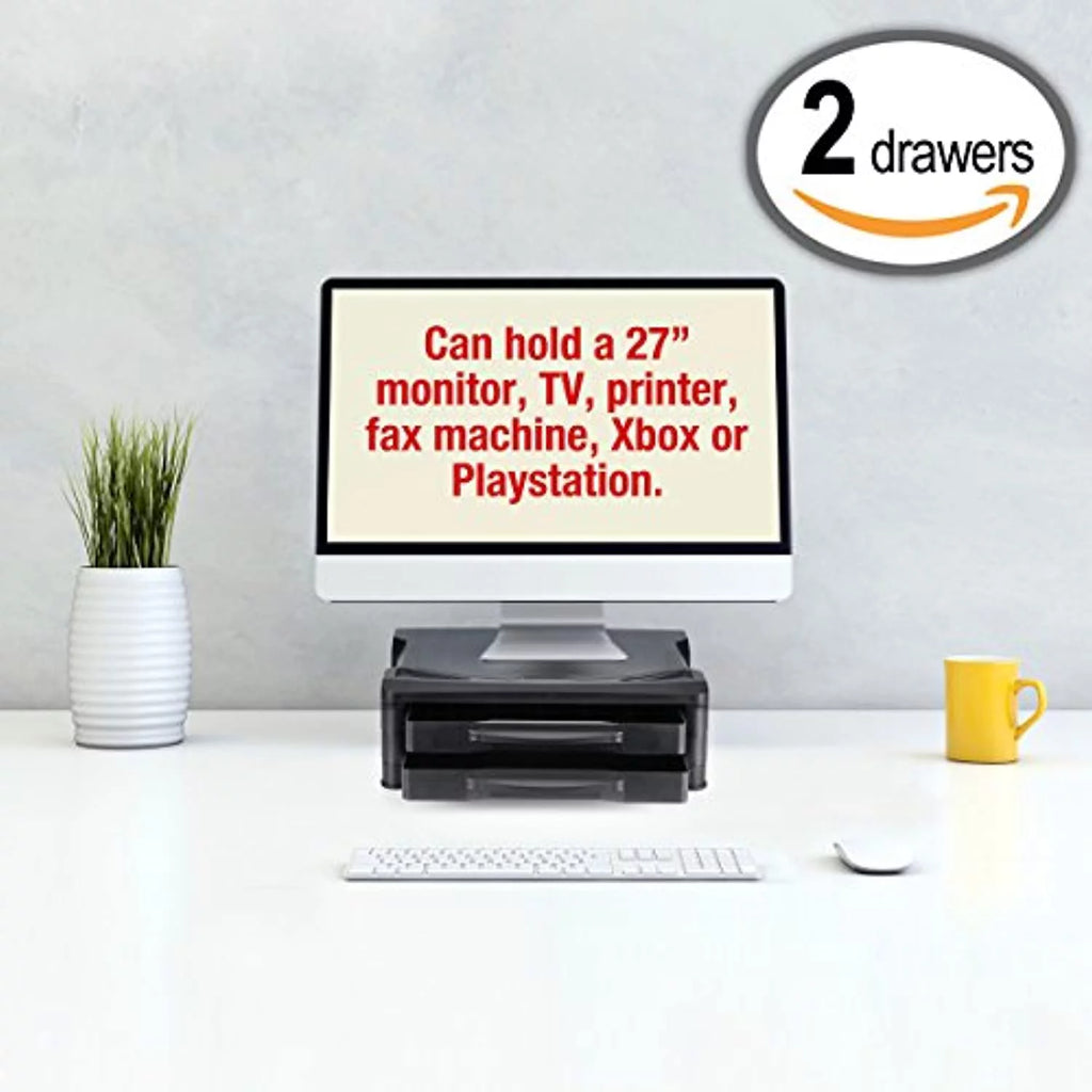 Adjustable Monitor Stand with Two Drawers B999