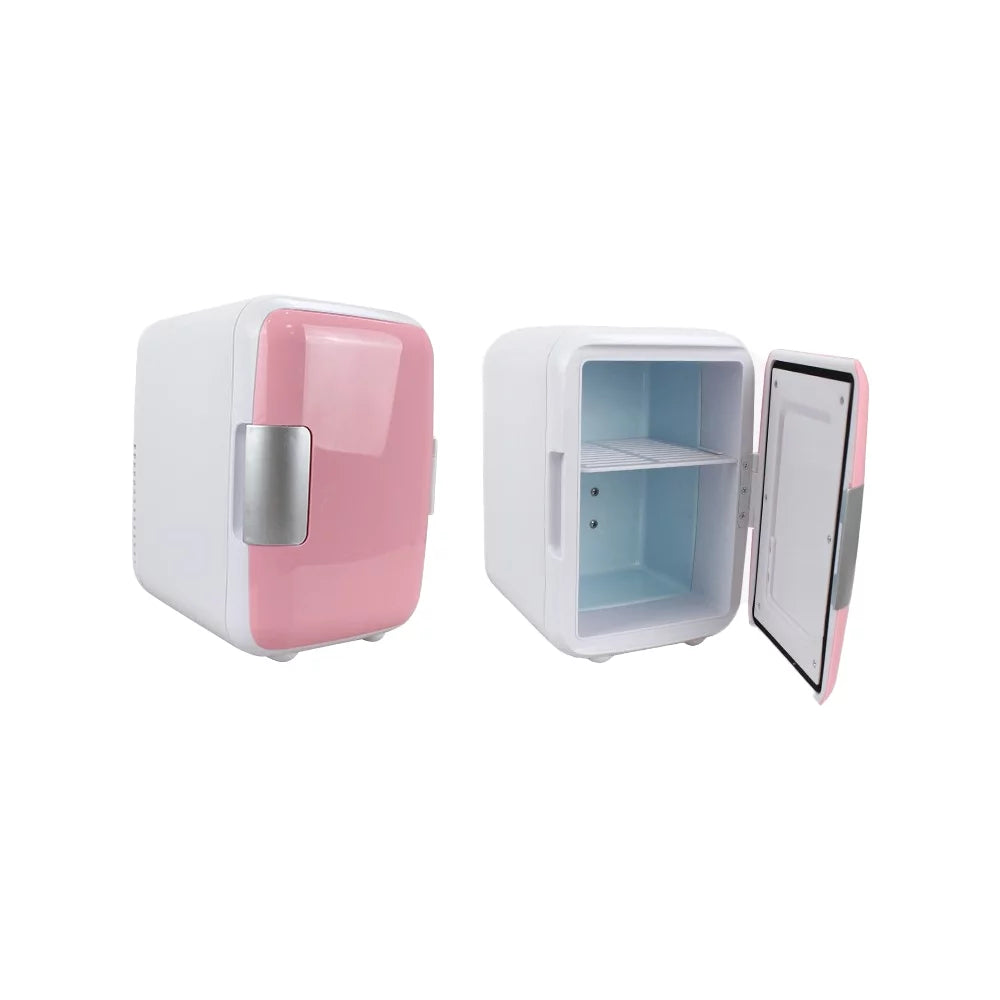 Portable 4L 6 Can Pink Mini Fridge I8346