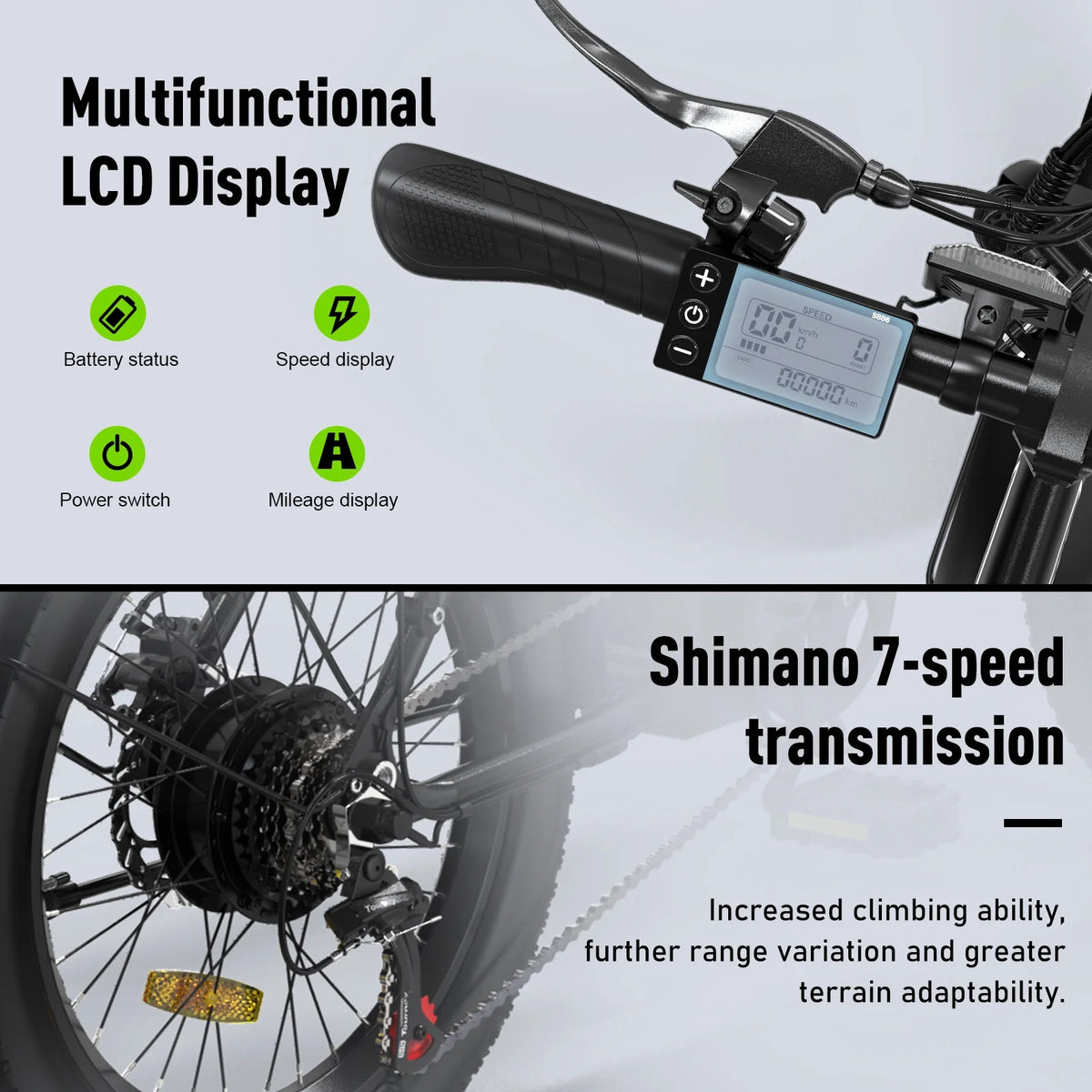 20" Fat Tire Foldable Electric Bike with 500W Battery J20338