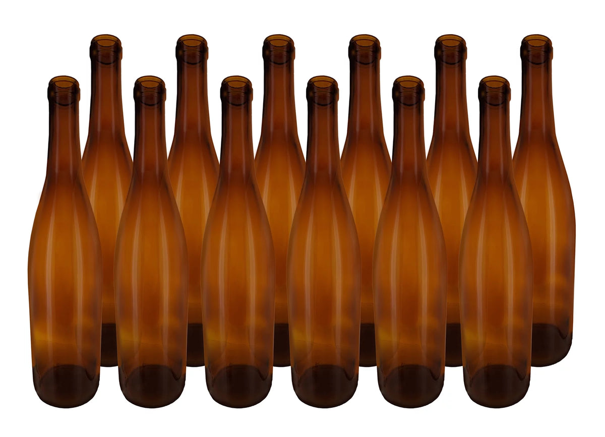 750 ml Amber Glass Hock Bottles, 12 per case D3949