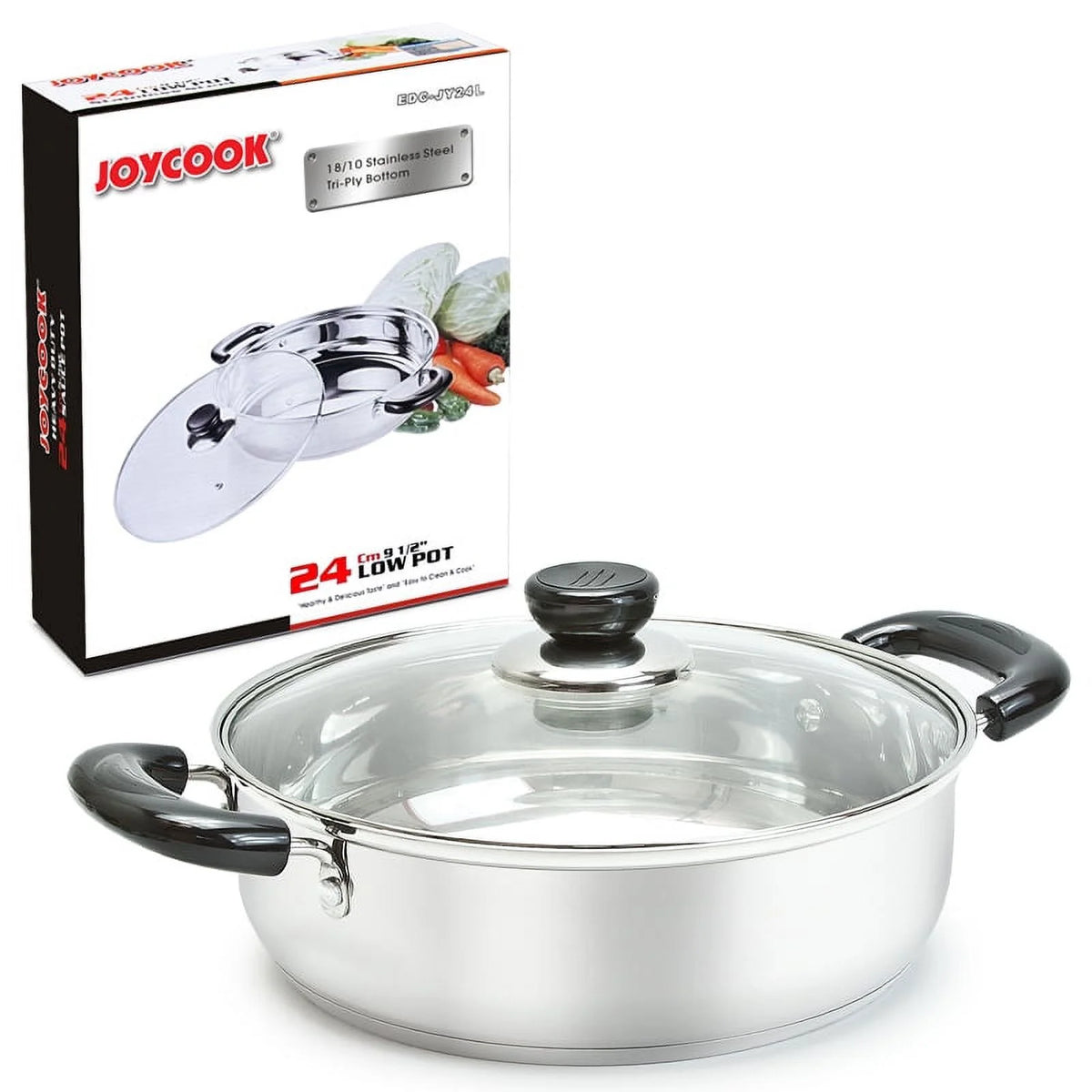 9.5 inch Stainless Steel Sauce Pot with Glass Lid O29680