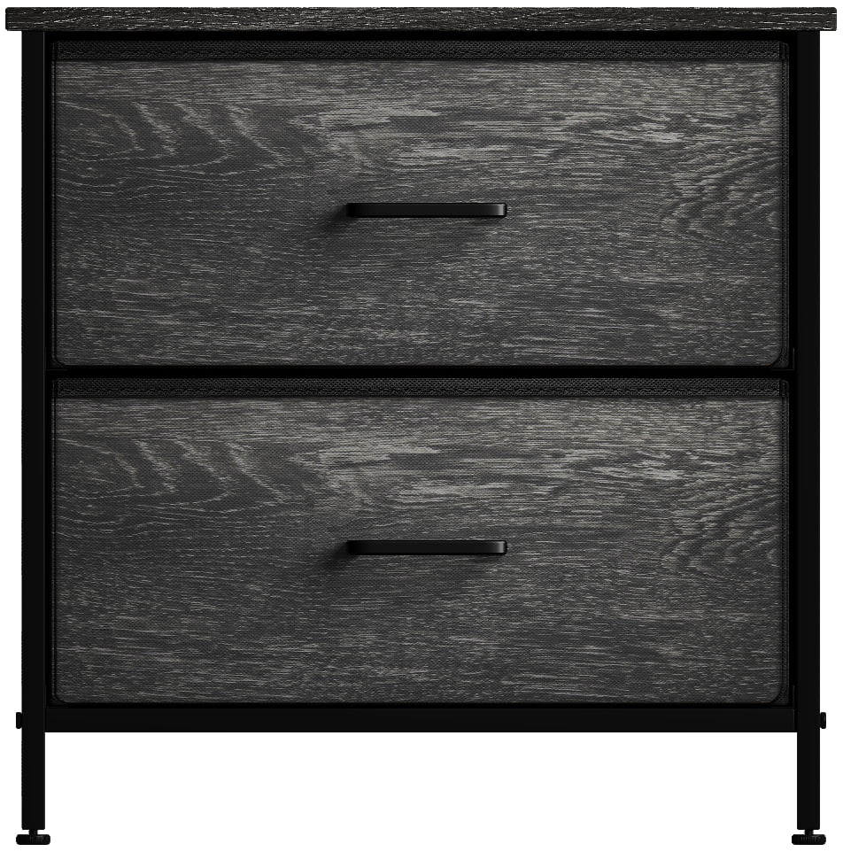 2 Faux Wood Drawer Nightstand Dresser G7367