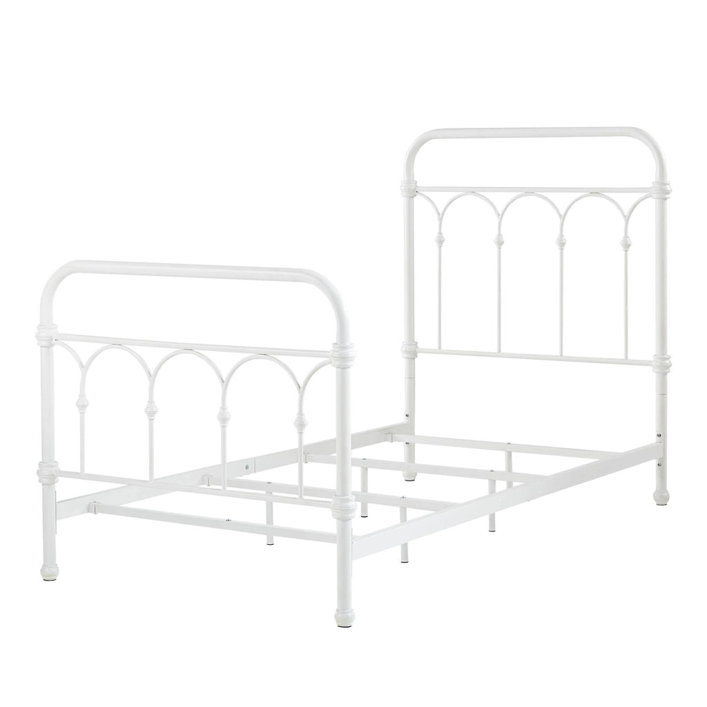 Antique White Metal Bed Y558990